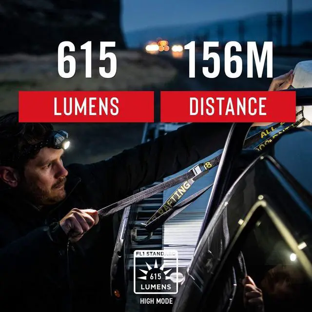 Alt view image 4 of 7 - Coast FL85 615 Lumen Dual Color Pure Beam Focusing LED Headlamp with Twist Focus Hinged Beam Adjustment, Hard Hat Compatibility and Reflective Strap, Red