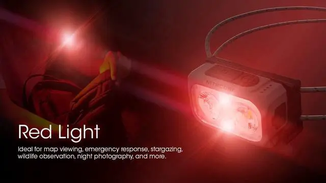 Alt view image 6 of 7 - Nitecore NU21 Running Headlamp, 360 Lumen Ultralight USB Rechargeable with White and Red LEDs and a Sticker (White)