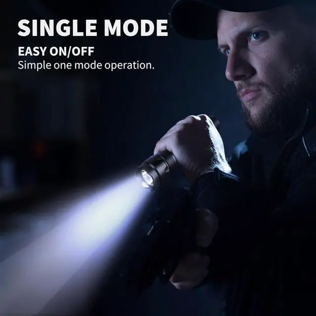 Alt view image 3 of 7 - ULTRAFIRE Tactical Flashlight with Holster, 1000 Lumens Single Mode LED Flashlight with Duty Belt Holster, Bright Small EDC Flashlight with Flashlight Carry Case Pouch, WF-502B (Battery Not Included)