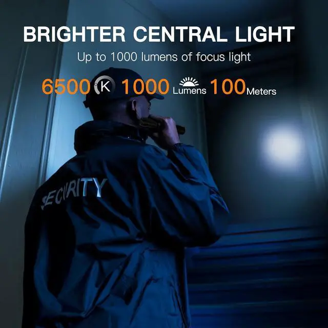 Alt view image 2 of 7 - KunHe Rechargeable Flashlight Handheld Flashlights Tactical Flashlight with Belt Holster Bright LED Duty Flash Light with 4 Modes Long Lasting IPX7 Water Resistant