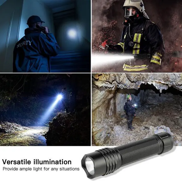 Alt view image 7 of 7 - KunHe Rechargeable Flashlight Handheld Flashlights Tactical Flashlight with Belt Holster Bright LED Duty Flash Light with 4 Modes Long Lasting IPX7 Water Resistant