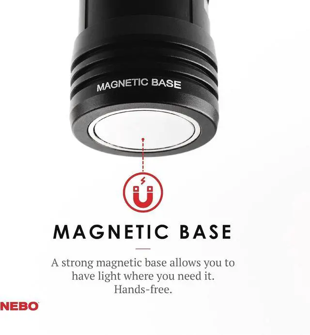 Alt view image 6 of 6 - NEBO SLYDE KING Flashlight | High Lumens, Rechargeable COB Work Light & LED Flashlight, Waterproof, Magnetic Base, Great for Camping & Hunting, Includes Charging Cable