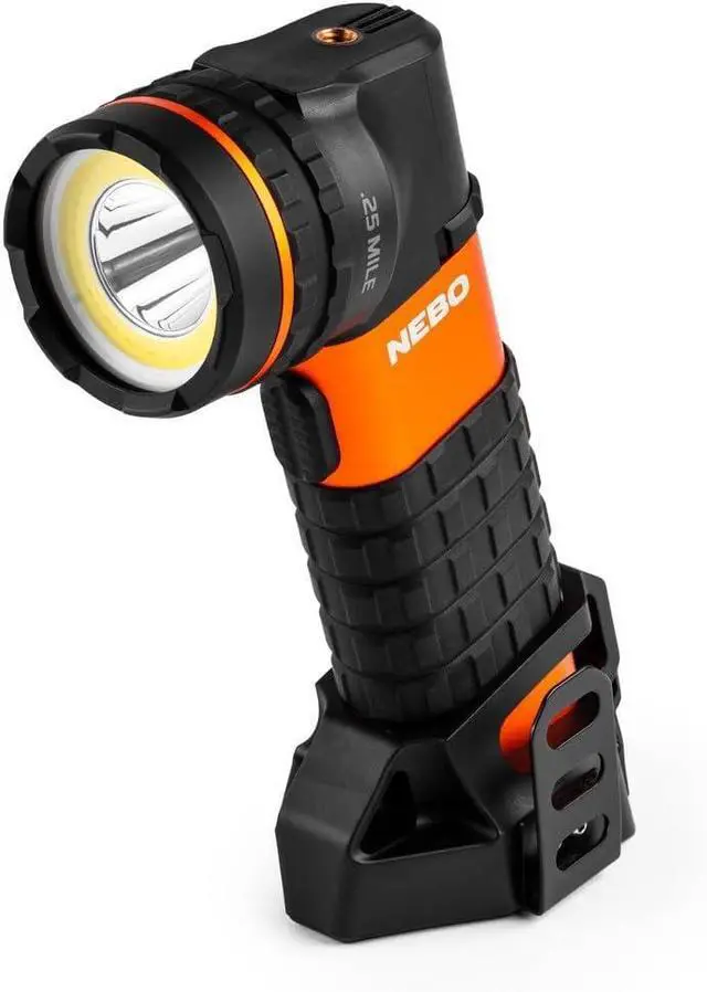Main image of NEBO Master Series SL25 Rechargeable Spotlight & Floodlight | 600 Lumens, 10.5 Hour Run Time, 1/4 Mile Beam Flashlight, Waterproof, Powerful Magnetic Base, Includes Charging Cable