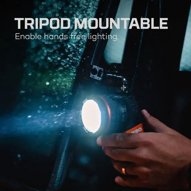 Alt view image 6 of 6 - NEBO Master Series SL25 Rechargeable Spotlight & Floodlight | 600 Lumens, 10.5 Hour Run Time, 1/4 Mile Beam Flashlight, Waterproof, Powerful Magnetic Base, Includes Charging Cable