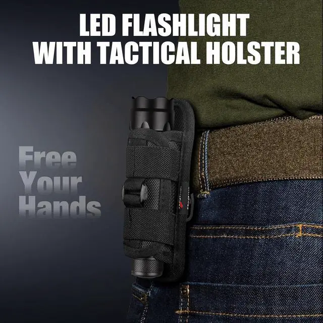 Alt view image 4 of 7 - ULTRAFIRE WF-502B Single Mode Flashlight with Holster,1000 Lumen Tactical Flashlight with Duty Belt Holster,Bright Law Enforcement - Police Flashlight(Battery not Included)
