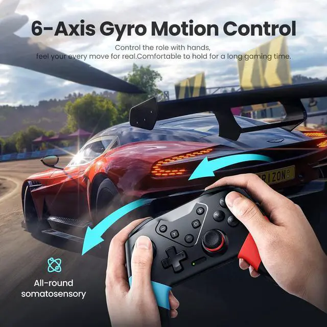 Alt view image 2 of 6 - VOYEE Switch Controllers Compatible with Switch/Lite/OLED, Programming Wireless Pro Controller with Motion Control, Vibration, Wake-up, Turbo, Screenshot