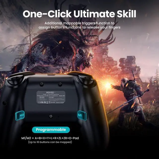 Alt view image 3 of 6 - VOYEE Switch Controllers Compatible with Switch/Lite/OLED, Programming Wireless Pro Controller with Motion Control, Vibration, Wake-up, Turbo, Screenshot