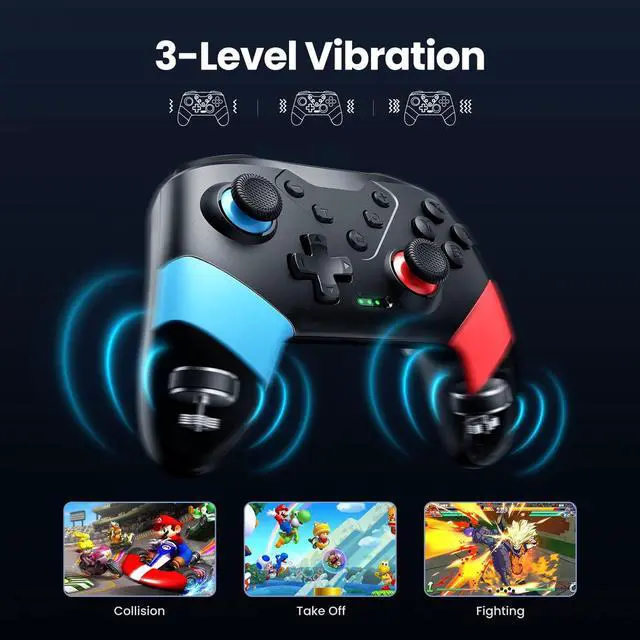 Alt view image 5 of 6 - VOYEE Switch Controllers Compatible with Switch/Lite/OLED, Programming Wireless Pro Controller with Motion Control, Vibration, Wake-up, Turbo, Screenshot