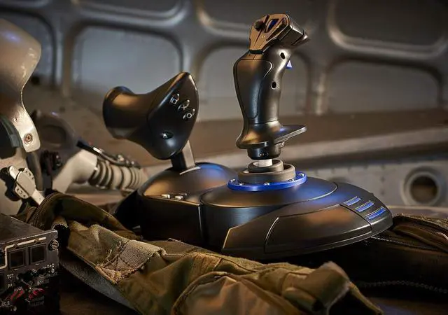 Alt view image 3 of 7 - THRUSTMASTER T.Flight HOTAS 4 (Compatible with PS5, PS4 and PC) & TFRP Rudder Pedals for Flight Simulators