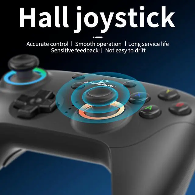 Alt view image 2 of 7 - Doriteney RG P01 Wireless Gaming Controller Compatible with Switch Game Controllers RG P01 2.4G Controller Gamepad for Bluetooth/PC/Steam/iOS/Android/Switch Hall Effect RGB Lights