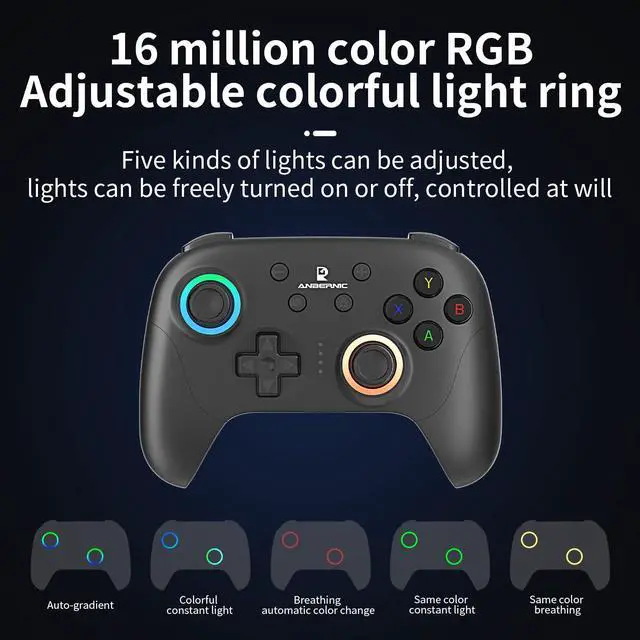 Alt view image 7 of 7 - Doriteney RG P01 Wireless Gaming Controller Compatible with Switch Game Controllers RG P01 2.4G Controller Gamepad for Bluetooth/PC/Steam/iOS/Android/Switch Hall Effect RGB Lights