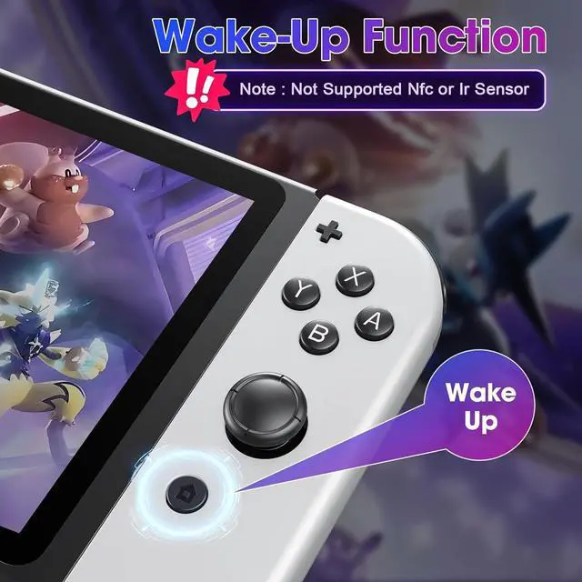 Alt view image 5 of 7 - FFSTARYM Compatible with Nintendo Switch Controller, Upgraded Switch Controllers for Switch/Lite/OLED, with/Dual Vibration/Motion/Wake-up/Screenshot (WHITE)