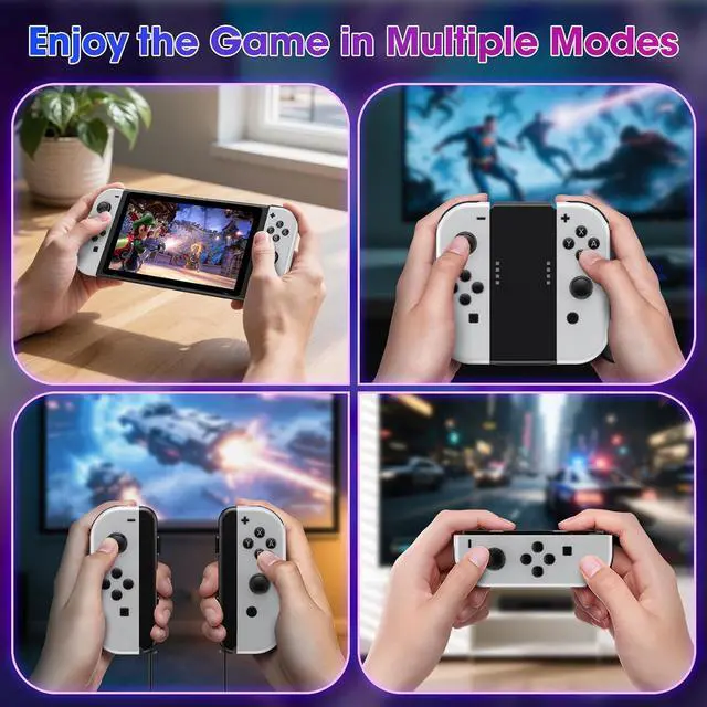 Alt view image 6 of 7 - FFSTARYM Compatible with Nintendo Switch Controller, Upgraded Switch Controllers for Switch/Lite/OLED, with/Dual Vibration/Motion/Wake-up/Screenshot (WHITE)
