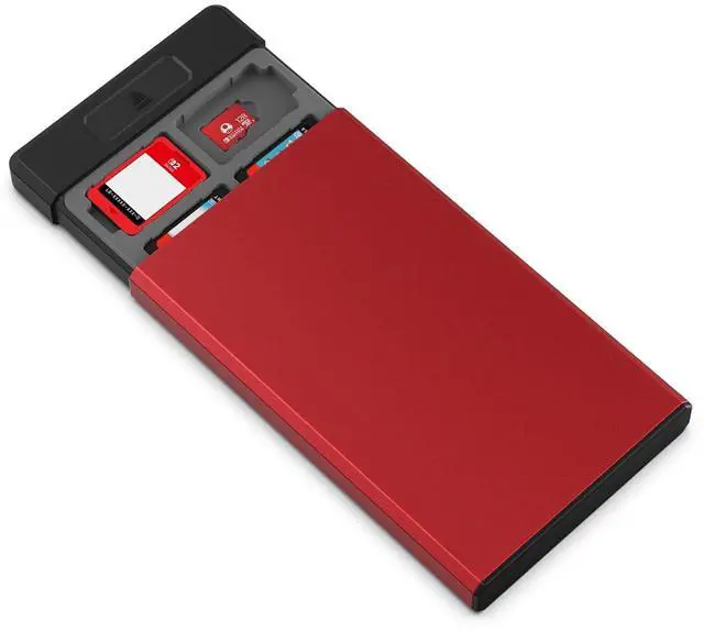 Main image of HEIYING Switch Game Card Case for Nintendo Switch 2 2025 / OLED / Lite Games Cards, Metal Game Storage Holder with 20 Games Card Slots and 20 Micro SD Cards Slots