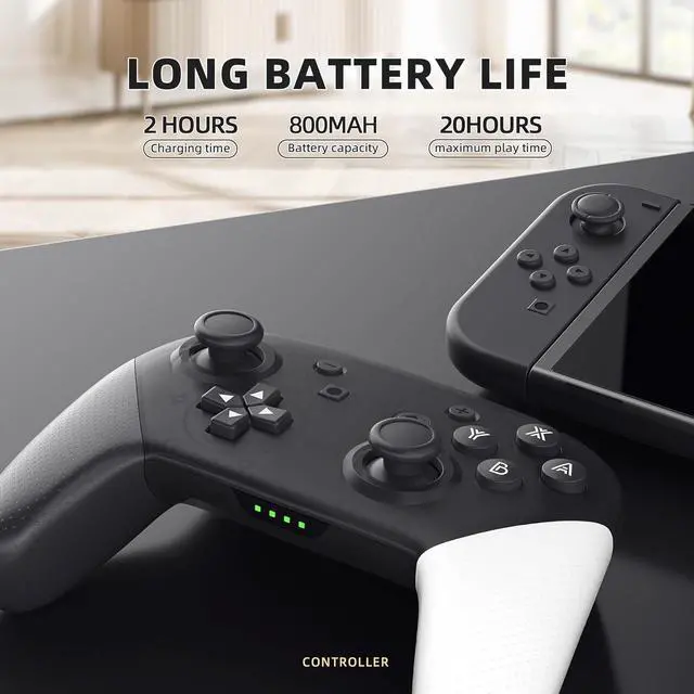 Alt view image 5 of 7 - Switch Pro Controller, Wireless Switch Controllers with Carrying Storage Case, Upgraded Gamepad Switch Remote Replacement for Switch Controller, Support NFC/Dual Vibration/Screenshot/Wake-up Function