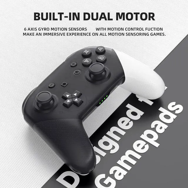 Alt view image 4 of 7 - Switch Pro Controller, Wireless Switch Controllers with Carrying Storage Case, Upgraded Gamepad Switch Remote Replacement for Switch Controller, Support NFC/Dual Vibration/Screenshot/Wake-up Function
