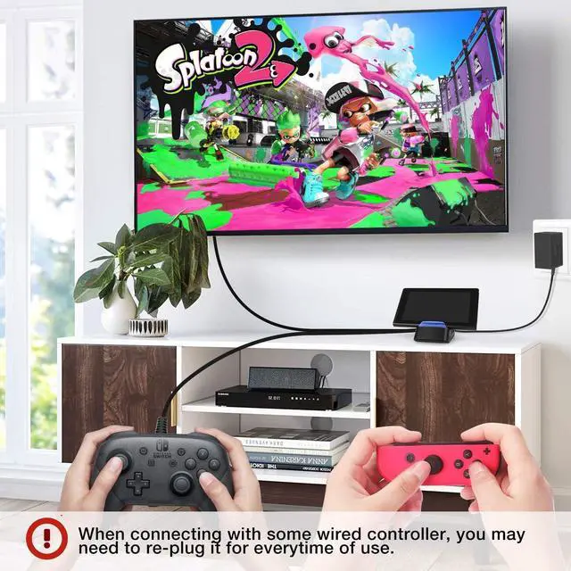 Alt view image 2 of 7 - Switch TV Dock Docking Station Compatible with Nintendo Switch/Switch OLED Model, Portable Switch Base Charging Adapter Cradle with HDMI and USB3.0 Port
