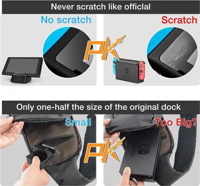 Alt view image 4 of 7 - Switch TV Dock Docking Station Compatible with Nintendo Switch/Switch OLED Model, Portable Switch Base Charging Adapter Cradle with HDMI and USB3.0 Port