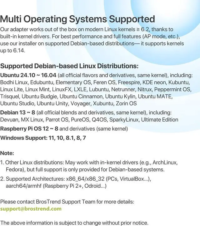 Alt view image 3 of 7 - 650Mbps Linux Compatible WiFi Adapter Supports Kali Linux Ubuntu Mint Debian Kubuntu Zorin PureOS Raspberry Pi 2+ Windows Dual Band USB Wireless Adapter w/ Long Range WiFi Antenna
