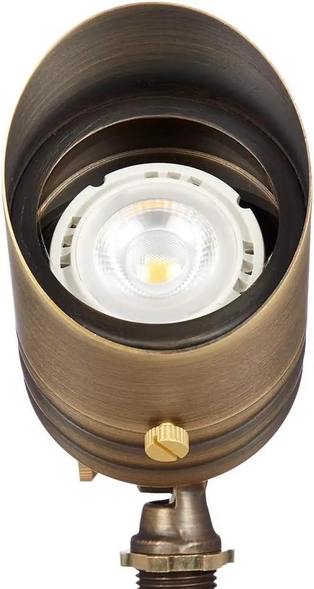 Alt view image 2 of 7 - VOLT Fat Boy 12V Brass Outdoor Spotlight (Bronze) for Low Voltage Landscape Lighting of Yard, Lawn, Garden, Patio, Trees & House