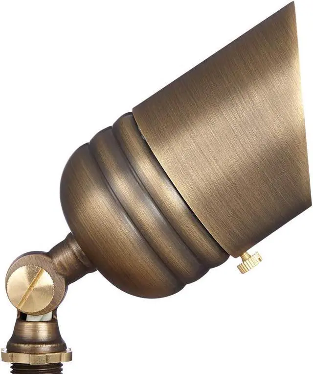 Alt view image 4 of 7 - VOLT Fat Boy 12V Brass Outdoor Spotlight (Bronze) for Low Voltage Landscape Lighting of Yard, Lawn, Garden, Patio, Trees & House