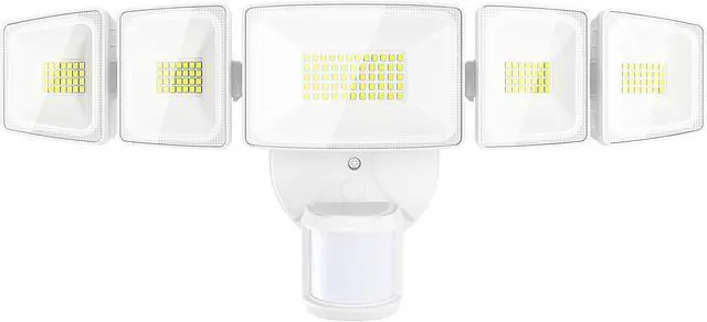 Main image of Onforu 150W 15000LM LED Security Lights Motion Sensor Outdoor, Dusk to Dawn Flood Lighting, 5 Heads 360° Wide Angle Illumination, 6500K IP65 Waterproof Hardwired Floodlight Motion Detection (White)