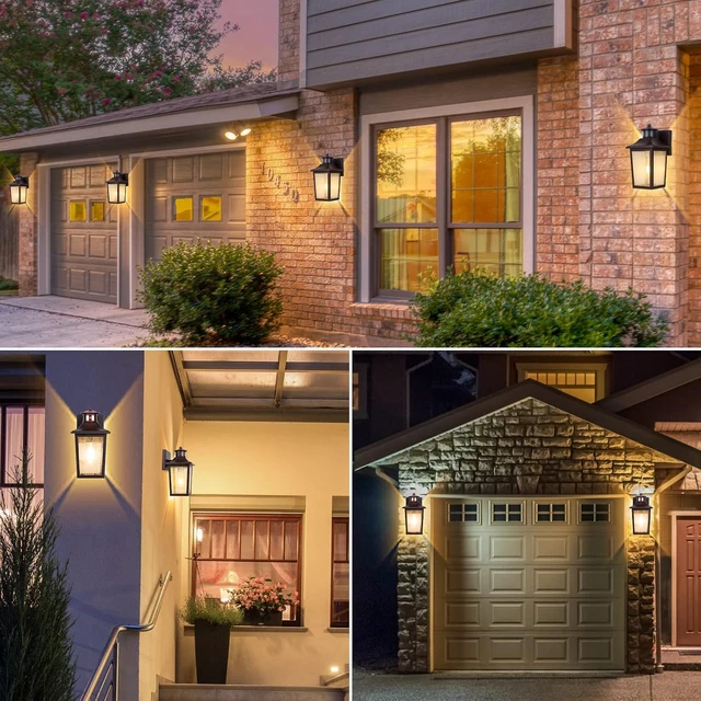 Alt view image 6 of 7 - Oil Rubbed Bronze Motion Sensor Outdoor Lights 2 Packs - Waterproof Dusk to Dawn Outdoor Lighting, Brown Exterior Garage Light Fixture, Porch Light Outside Wall Mount for House, Front Door, Anti-Rust