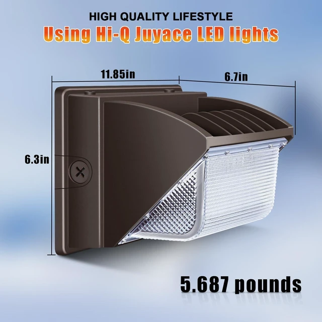 Alt view image 2 of 7 - Juyace 150W LED Wall Pack Exterior Security Flood Light with Dusk to Dawn