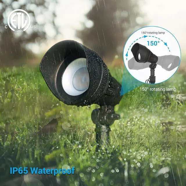 Alt view image 3 of 7 - DEWENWILS LED Low Voltage Landscape Lights, 14W 540LM 3000K 12V Aluminum Outdoor Spotlight, IP65 Waterproof Landscape Lighting for Yard, Garden, House, Tree, Lawn, 4 Pack
