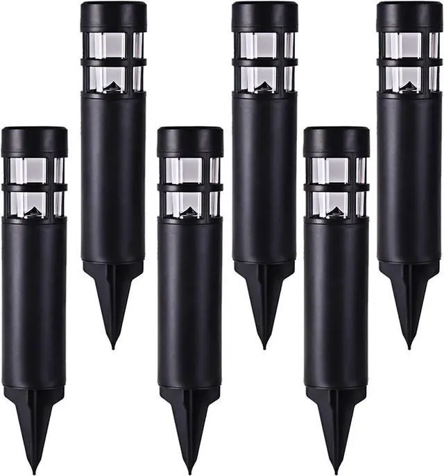 Main image of SUNWIND Solar Garden Lights Outdoor LED Bollard Solar Powered Path Lighting for Patio Pathway Backyard Lawn Landscaping (Black-6 Pack)