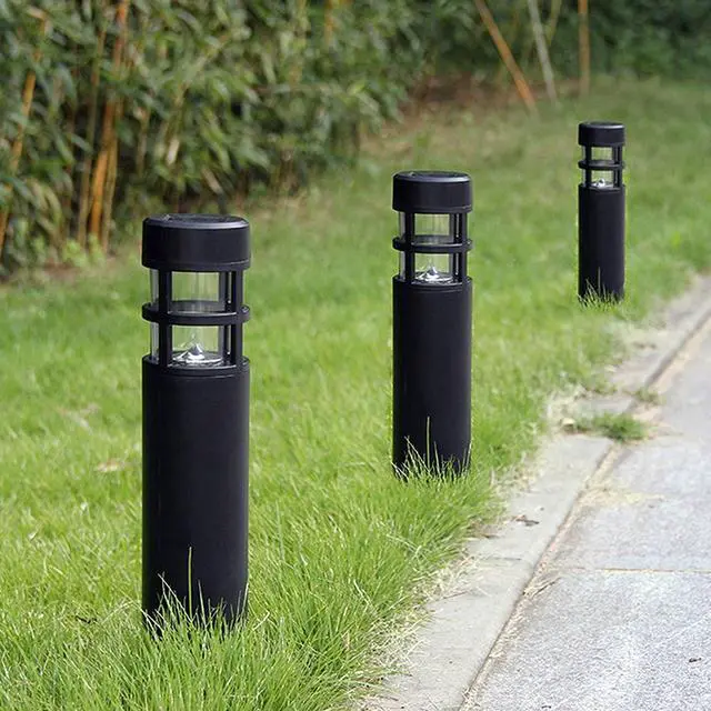 Alt view image 2 of 5 - SUNWIND Solar Garden Lights Outdoor LED Bollard Solar Powered Path Lighting for Patio Pathway Backyard Lawn Landscaping (Black-6 Pack)