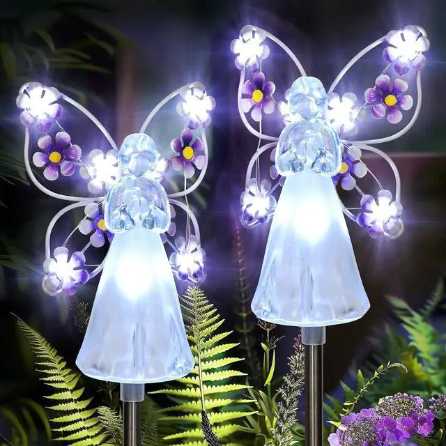 Main image of GIGALUMI 2 Pack Angel Solar Lights Outdoor Garden Decor Yard Art