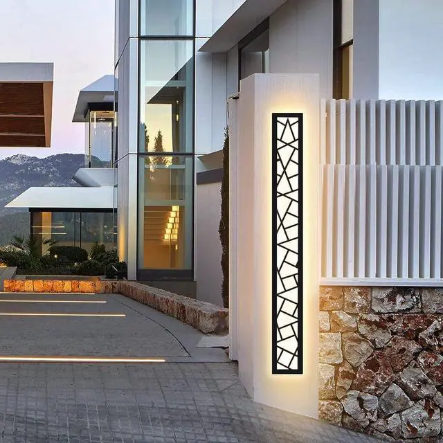 Alt view image 4 of 7 - Outdoor Wall Lights 45.3inch Modern Outdoor Wall Sconce LED Long Wall Sconces Black Front Porch Light Waterproof Led Wall Light IP67 3000K Exterior Lighting fixtures