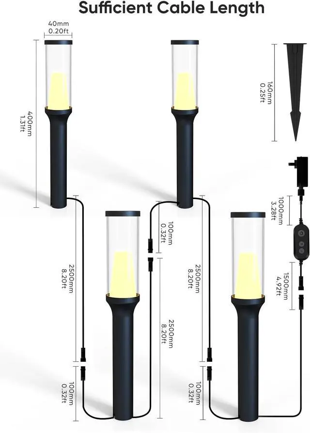 Alt view image 7 of 7 - APPECK Pathway Lights Outdoor 800LM, RGBCW Low Voltage Landscape Lighting, Smart APP and Alexa Control, IP65 Waterproof, Color Changing Walkway Lights for Garden, Yard, Patio, Christmas, 4 Pack