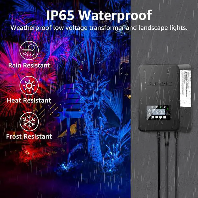 Alt view image 5 of 7 - SUNVIE 12 Pack RGBW Color Changing Landscape Lights with 300W Low Voltage Landscape Transformer 12-24V LED Landscape Lighting Kit Waterproof Multicolor Spotlights for Christmas House Yard Tree Garden