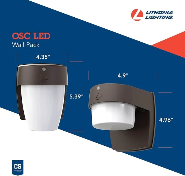 Alt view image 3 of 5 - Lithonia Lighting LED Wall Pack Outdoor Light Fixture, Wall Sconce for Doorways and Garages, 3-in-1 Switchable White Light, 3 Diffuser Options, Dusk to Dawn Photocell, 120V, Bronze