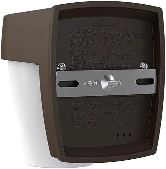 Alt view image 5 of 5 - Lithonia Lighting LED Wall Pack Outdoor Light Fixture, Wall Sconce for Doorways and Garages, 3-in-1 Switchable White Light, 3 Diffuser Options, Dusk to Dawn Photocell, 120V, Bronze