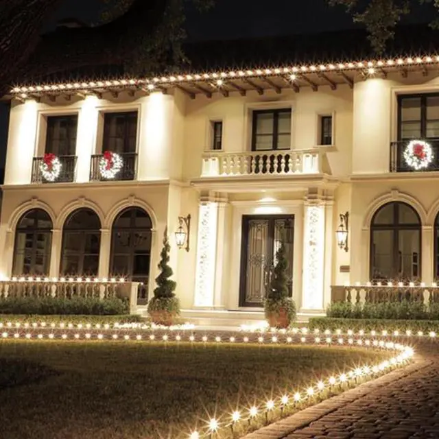 Alt view image 3 of 7 - TW SHINE C9 Christmas Lights, 100 LED 66 FT Christmas String Lights Outdoor with 8 Modes Timer Waterproof Connectable for Indoor Yard Xmas Tree House Decorations (Warm White)