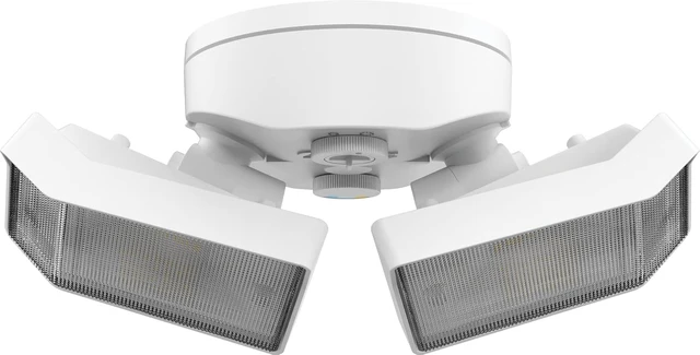 Alt view image 6 of 7 - Lithonia Lighting HomeGuard 2-Light LED Outdoor Flood Lights, Outdoor LED Lights, Dusk to Dawn Sensor, Adjustable Lumens, Selectable Color, Square Heads, White (HGX LED 2SH ALO SWW2 120 PE WH M2)