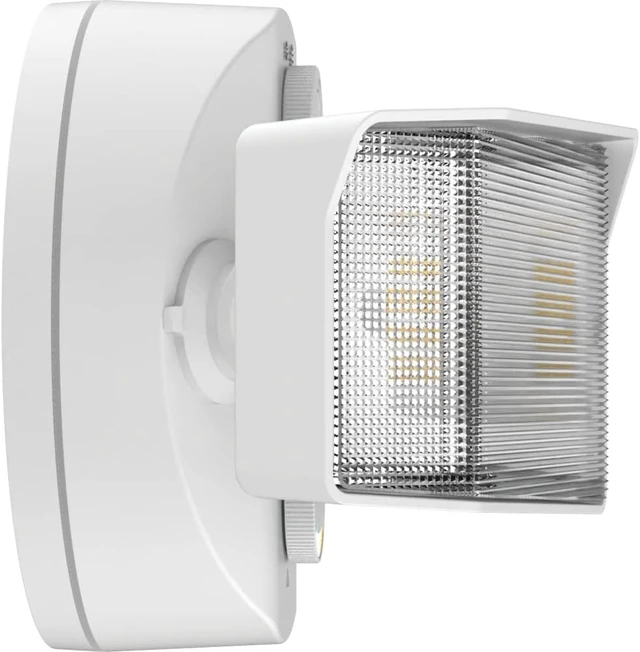 Alt view image 7 of 7 - Lithonia Lighting HomeGuard 2-Light LED Outdoor Flood Lights, Outdoor LED Lights, Dusk to Dawn Sensor, Adjustable Lumens, Selectable Color, Square Heads, White (HGX LED 2SH ALO SWW2 120 PE WH M2)