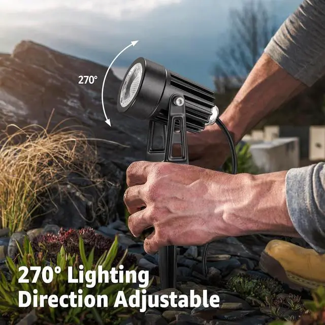 Alt view image 4 of 7 - SUNVIE 3W Low Voltage Landscape Lighting LED Landscape Spotlights with Connectors Waterproof Low Voltage Landscape Lights 3000K Warm White Uplights Outdoor Spot Lights for Yard Garden House, 4 Pack