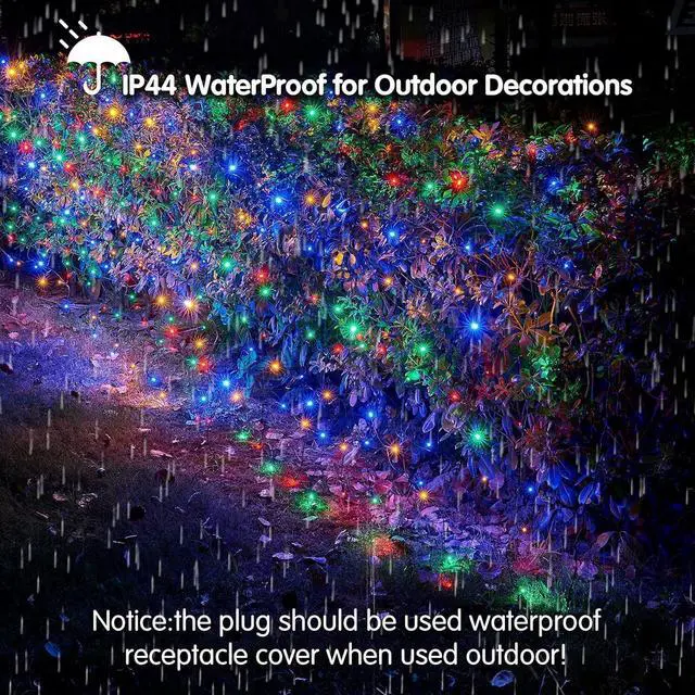 Alt view image 3 of 7 - Dirnun Led Christmas Net Lights Outdoor Christmas Lights Multicolor 160LED 5ftx7ft, Waterproof Outdoor Indoor Fairy Mesh Net Light for Xmas Party, Yard, Patio, Trees, Shrubs, Bushes Decorations