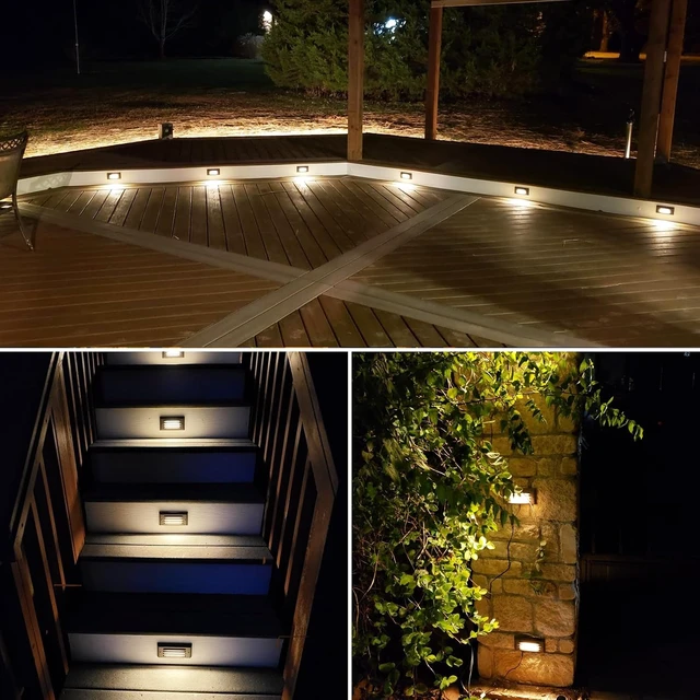 Alt view image 5 of 7 - SUNVIE 8-Pack Low Voltage Step Lights 5W 6in Outdoor Black Cast-Aluminum