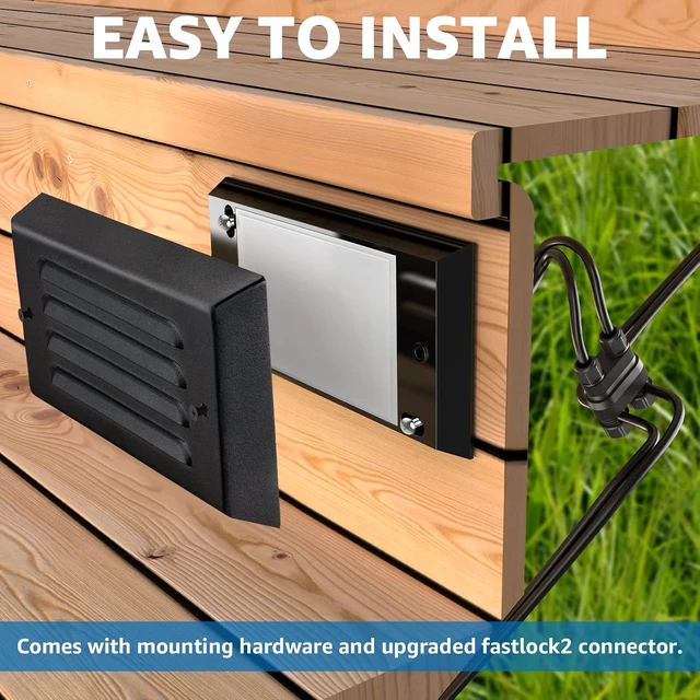 Alt view image 6 of 7 - SUNVIE 8-Pack Low Voltage Step Lights 5W 6in Outdoor Black Cast-Aluminum