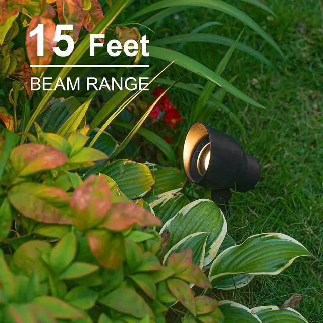 Alt view image 4 of 7 - GOODSMANN Low Voltage Landscape Flood Lights 8PK Kit 3W LED 200 Lumen Outdoor Spotlights 3000K Warm White Replaceable LED Outside Hardwired Lighting with Metal Stakes Cable Connectors Replaceable