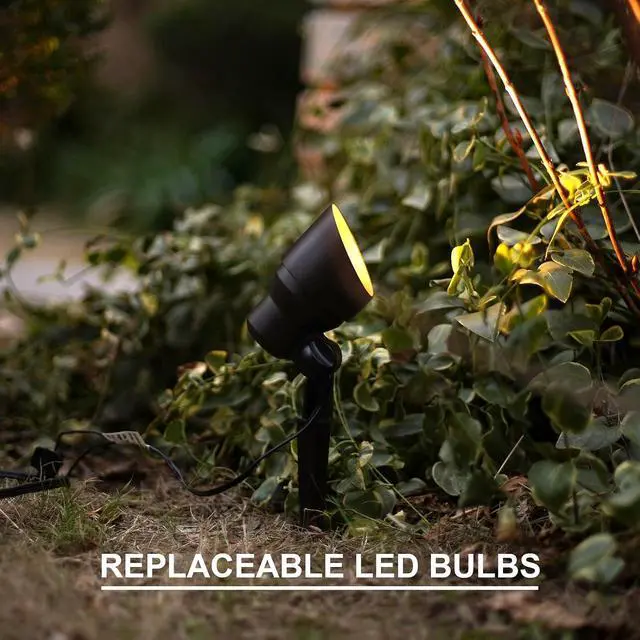 Alt view image 5 of 7 - GOODSMANN Low Voltage Landscape Flood Lights 8PK Kit 3W LED 200 Lumen Outdoor Spotlights 3000K Warm White Replaceable LED Outside Hardwired Lighting with Metal Stakes Cable Connectors Replaceable