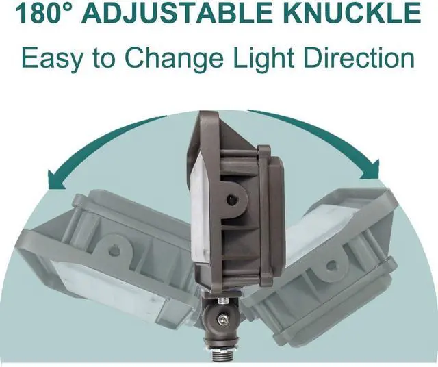 Alt view image 4 of 6 - kadision LED Flood Light 50W, Dusk-to-Dawn Photocell, 5000K 6500lm 100-277Vac, 180-degree Adjustable Knuckle, Waterproof Outdoor Security Lighting Fixtures, ETL Listed (4-Pack)