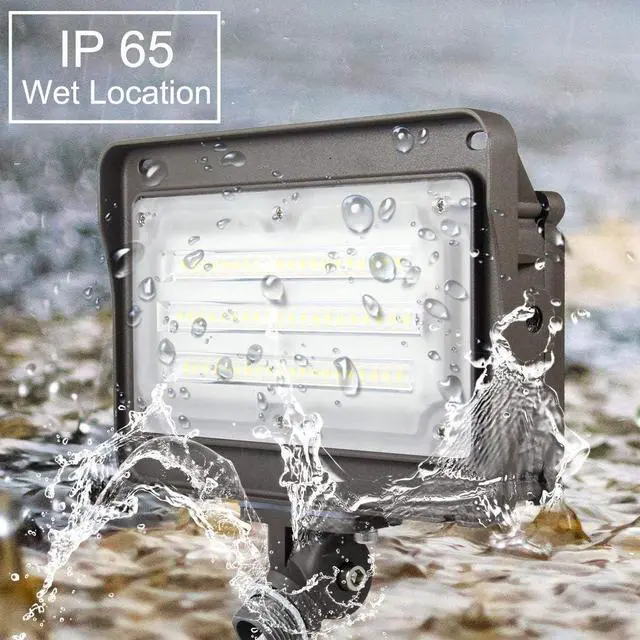 Alt view image 6 of 6 - kadision LED Flood Light 50W, Dusk-to-Dawn Photocell, 5000K 6500lm 100-277Vac, 180-degree Adjustable Knuckle, Waterproof Outdoor Security Lighting Fixtures, ETL Listed (4-Pack)