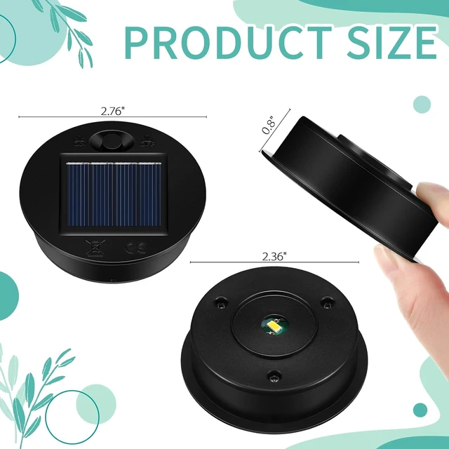 Alt view image 3 of 7 - Waterproof Solar Light Replacement Tops, 2.76 in LED Panel, 12 Pack