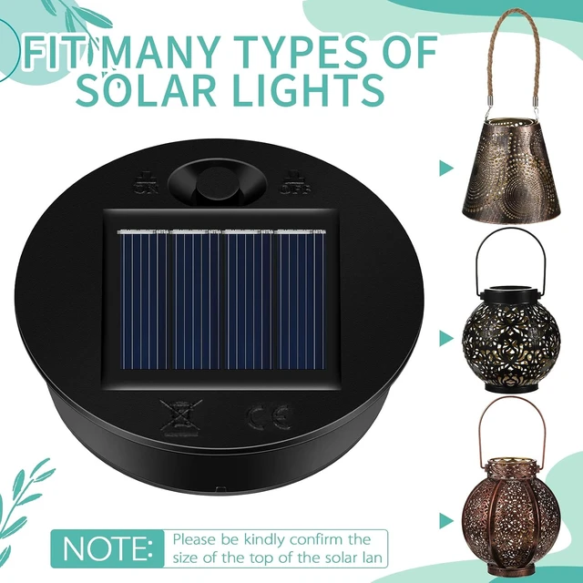 Alt view image 6 of 7 - Waterproof Solar Light Replacement Tops, 2.76 in LED Panel, 12 Pack
